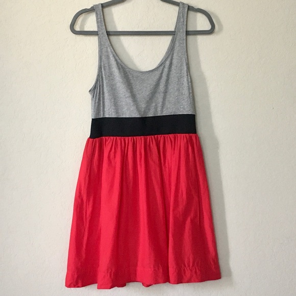 Theory Colorblock Mini Dress in Gray & Red | EUC - Picture 1 of 6